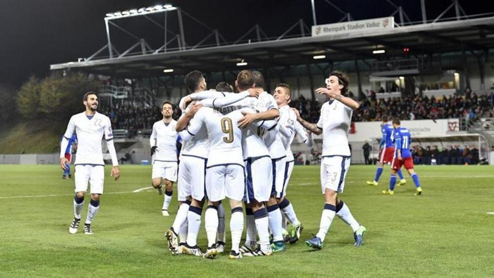 La selección italiana vence 4-0 a Liechtenstein