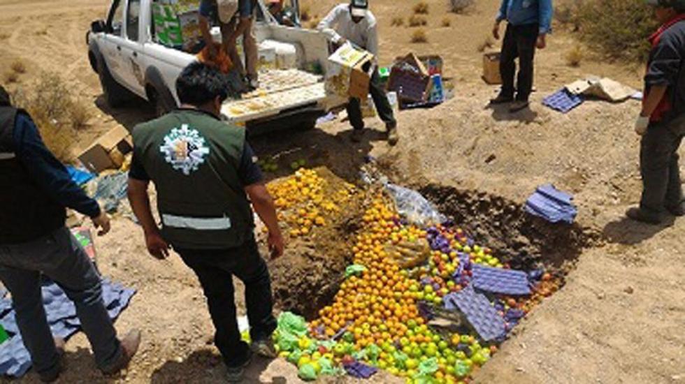 Senasag destruye alimentos sin ningún registro sanitario