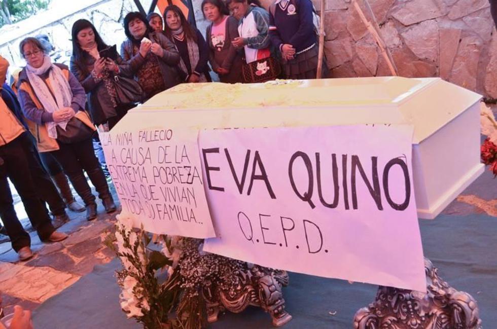 Entierran a Eva Quino, la menor que murió por falta de alimentos