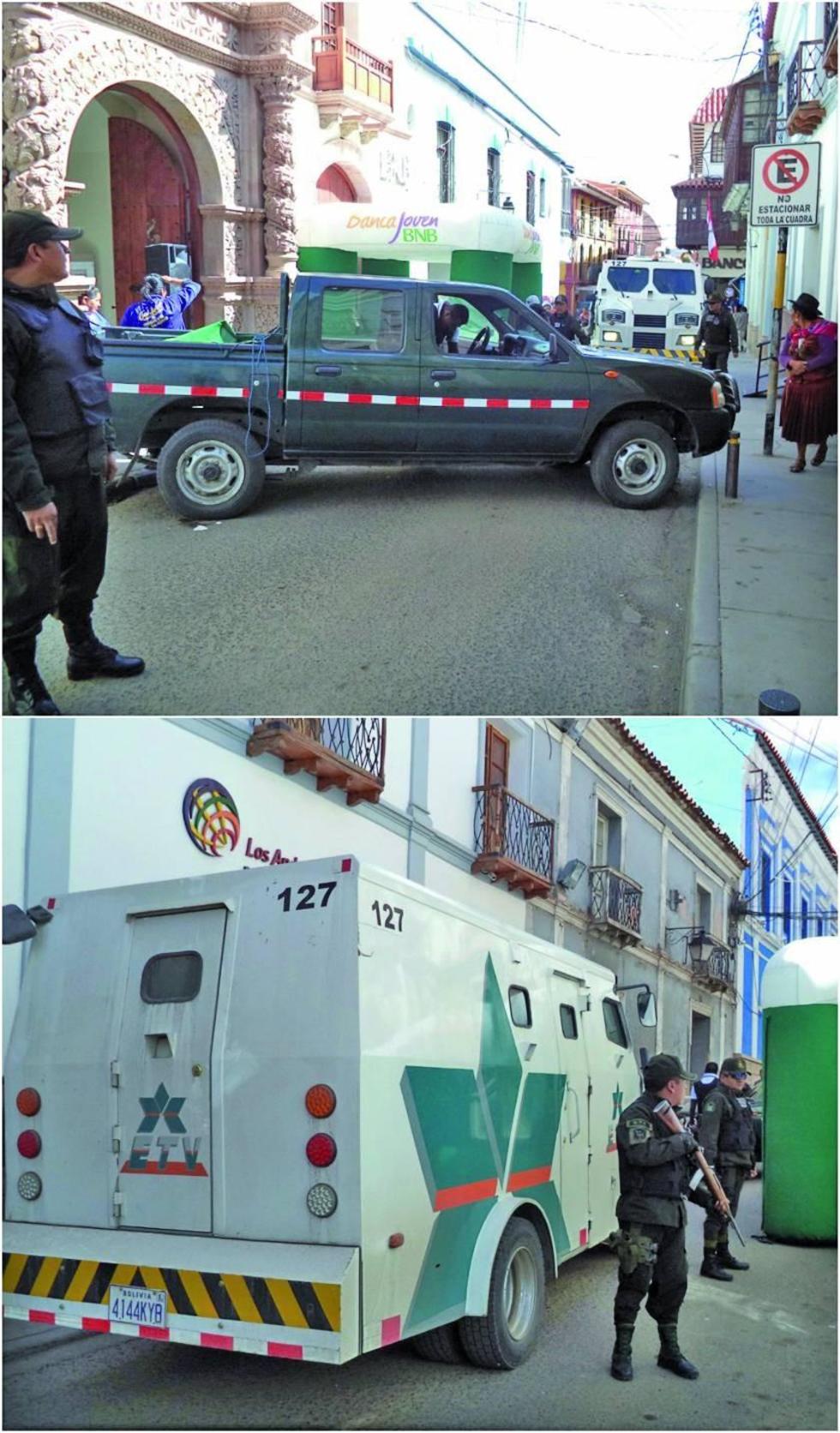 Entregan remesas bajo fuerte custodia policial a financieras en Potosí