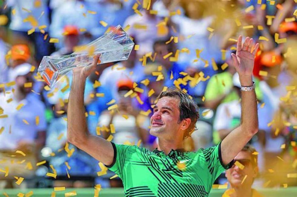 Federer gana su tercer título en Miami 