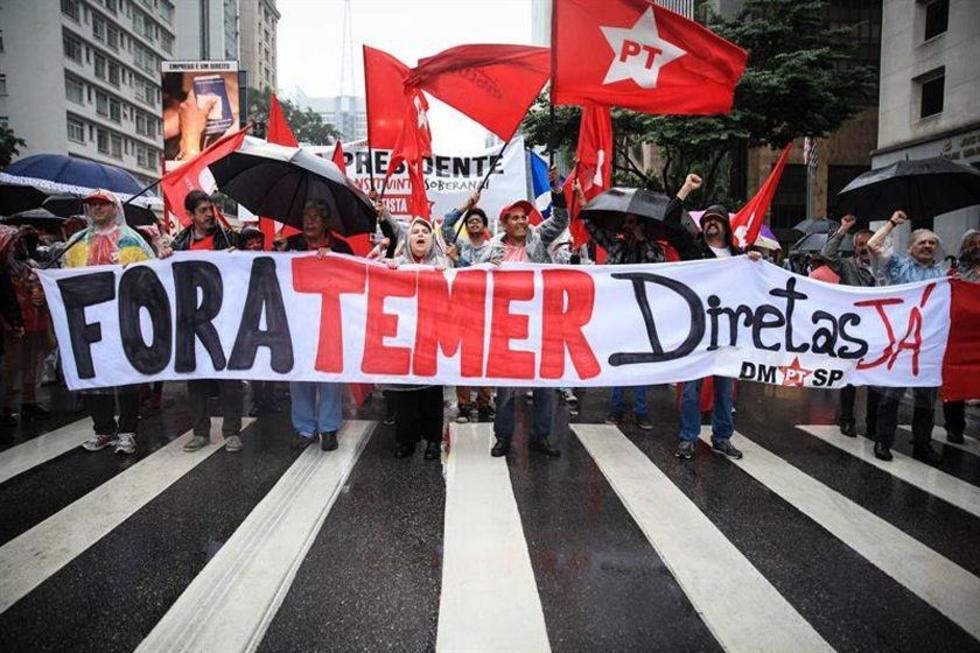 Manifestantes en Brasil piden que Temer renuncie a su cargo