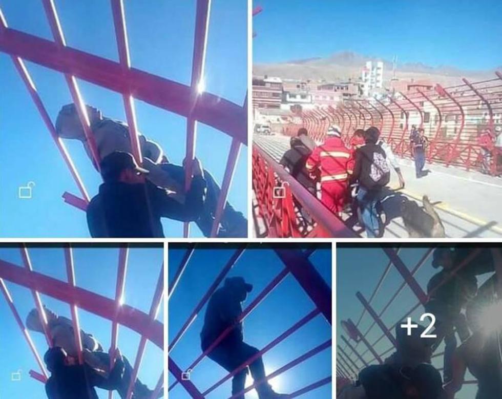 Un ebrio casi se lanza del puente de Villa Nazaret