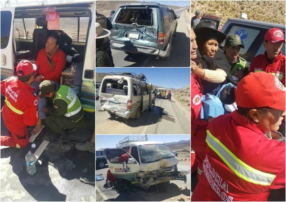 Colisión cuádruple de vehículos provoca siete personas heridas