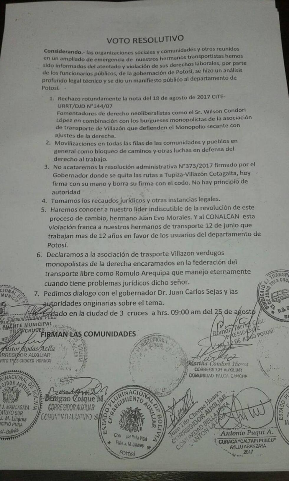 Transporte advierte con bloqueo de caminos