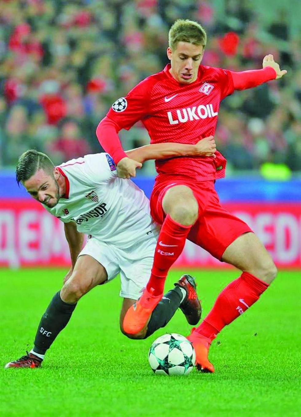Spartak de Moscú golea 5-1 a un Sevilla sin rumbo