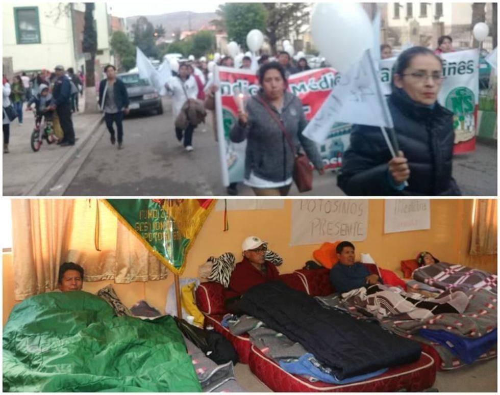 Sector salud mantiene por quinto día huelga de hambre en su sede