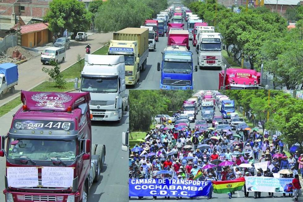 El transporte pesado bloquea y otra fracción acepta el diálogo