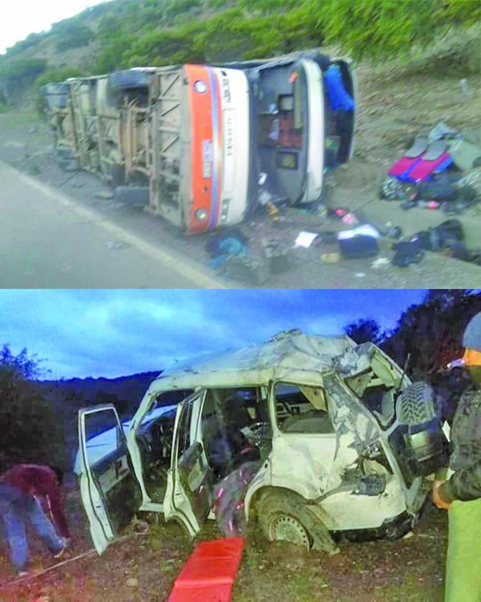 Un pasajero elude a la muerte tras dos accidentes continuos 