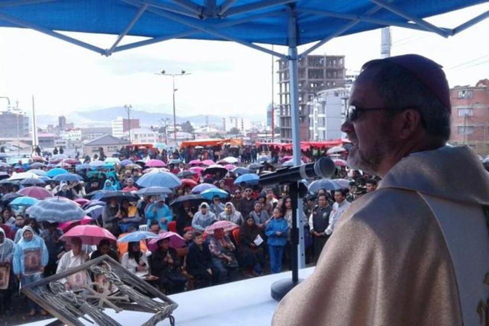 Se cumple misa y procesión por la Virgen del Socavón