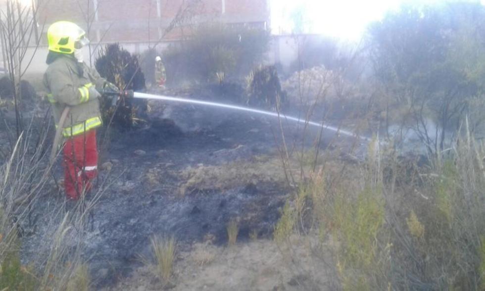 Sofocan incendio forestal en la población de Tarapaya