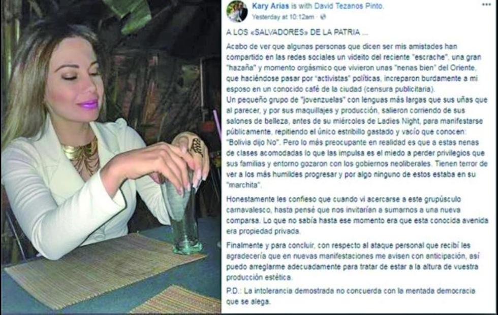La esposa del defensor ataca a activistas de Bolivia dijo No