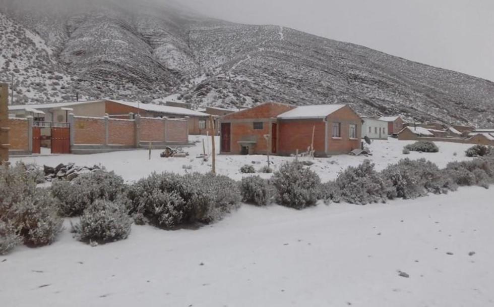 Brigadas trabajan limpiando vías afectadas por la nevada