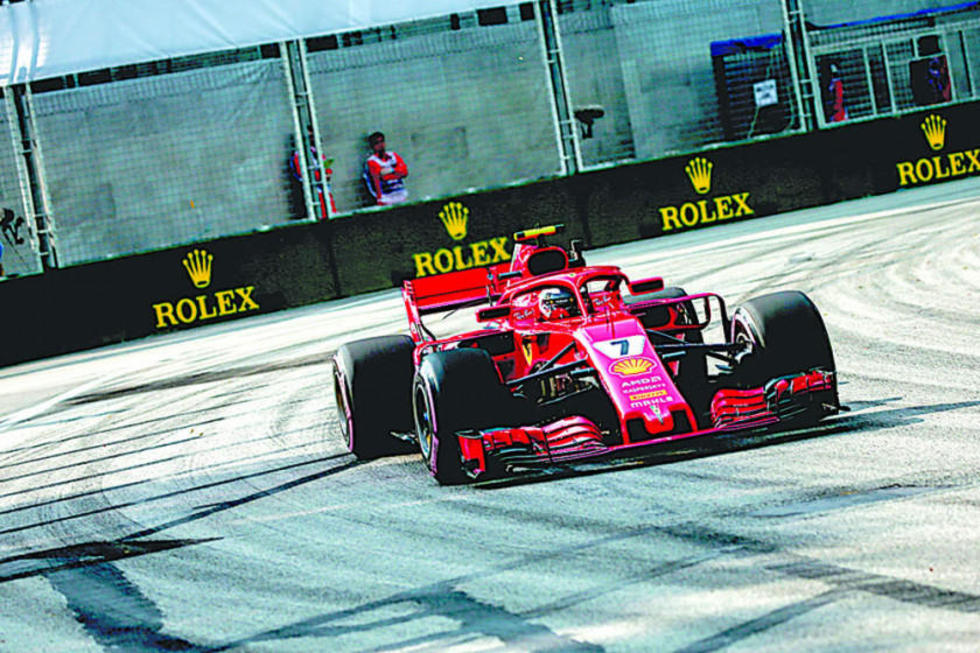 Raikkonen lidera pruebas en Singapur