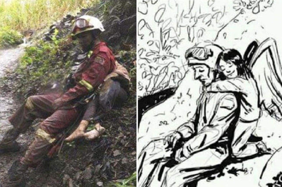Conmovedora ilustración refleja el sacrificio de los rescatistas en Caranavi