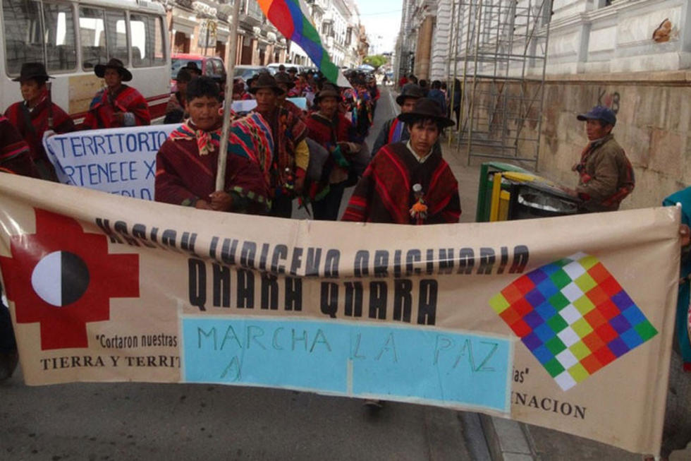 Marcha de pueblos originarios llega hoy a la ciudad de Potosí