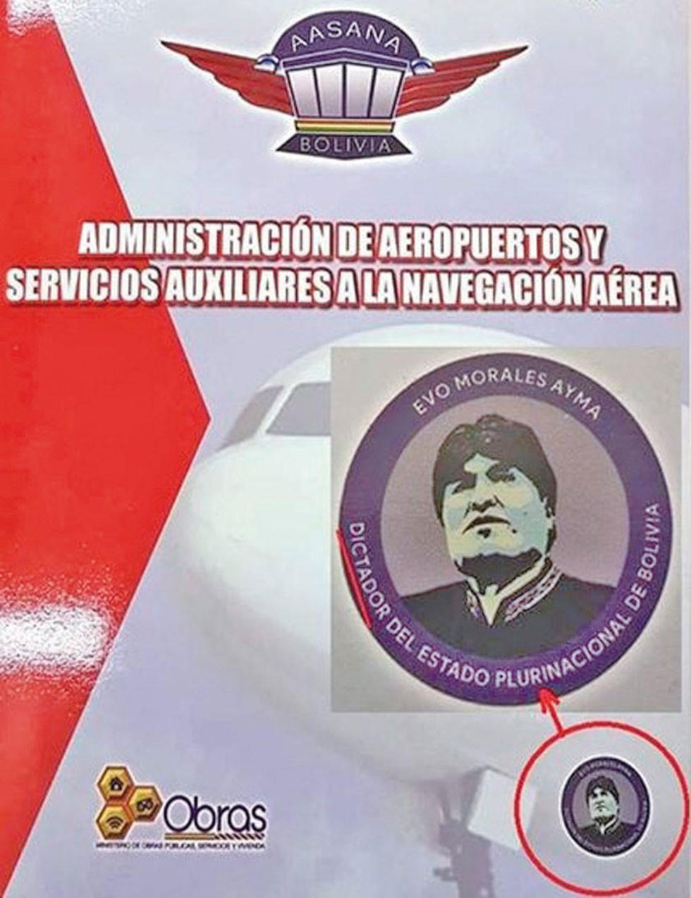 Aclaran que el logo que califica a Evo de “dictador” fue un error
