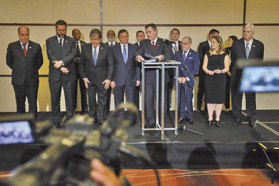 El Grupo de Lima insta a países  a aislar al Gobierno de Maduro