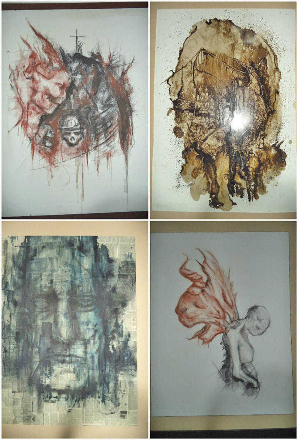 Artista expone obras en materiales innovadores