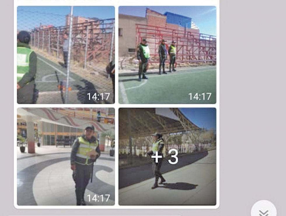 Los policías del EPI - 9 patrullan en  las canchas