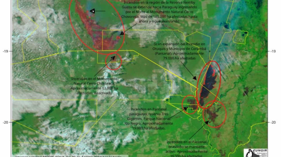 Fuego afectó más de 370.000 ha en el Norte del Chaco y Chaco Pantanal