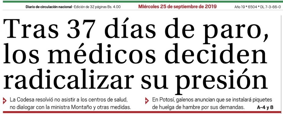 Revise la portada de El Potosí
