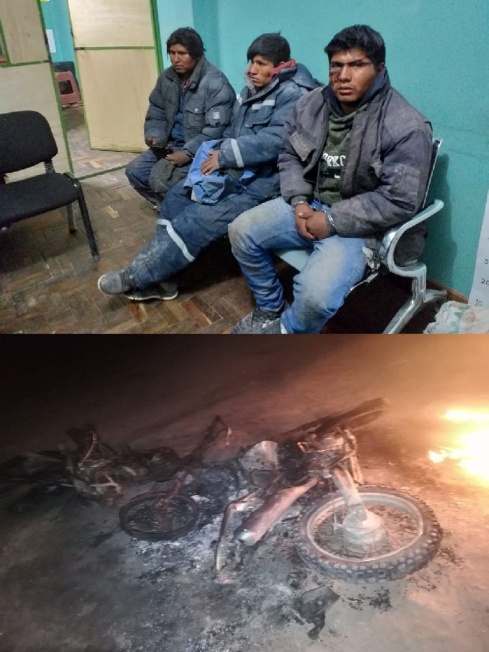 Caen tres cazadores de vicuñas y arden motos 