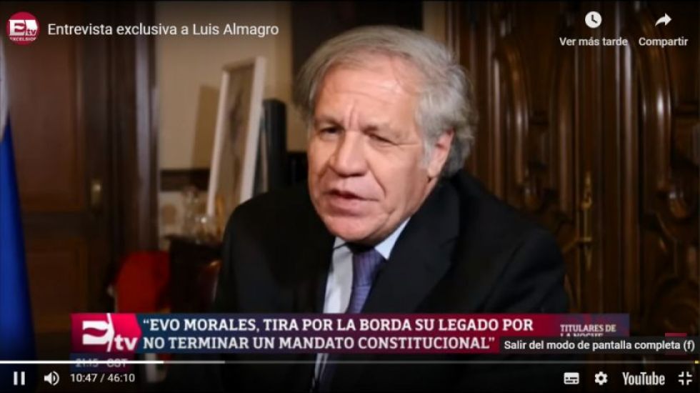 Almagro: Evo tiró todo su legado por la borda