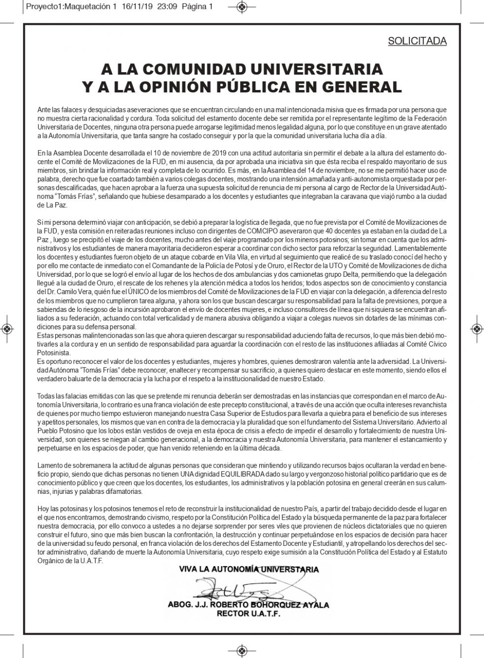 SOLICITADA