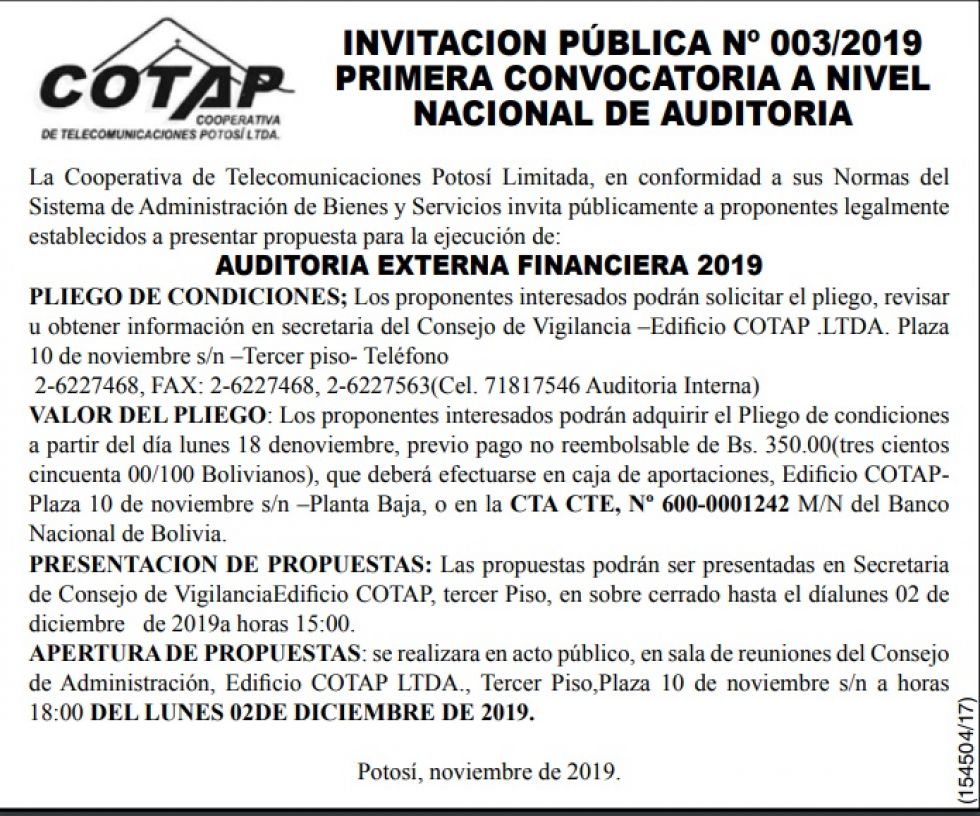 AVISO COTAP
