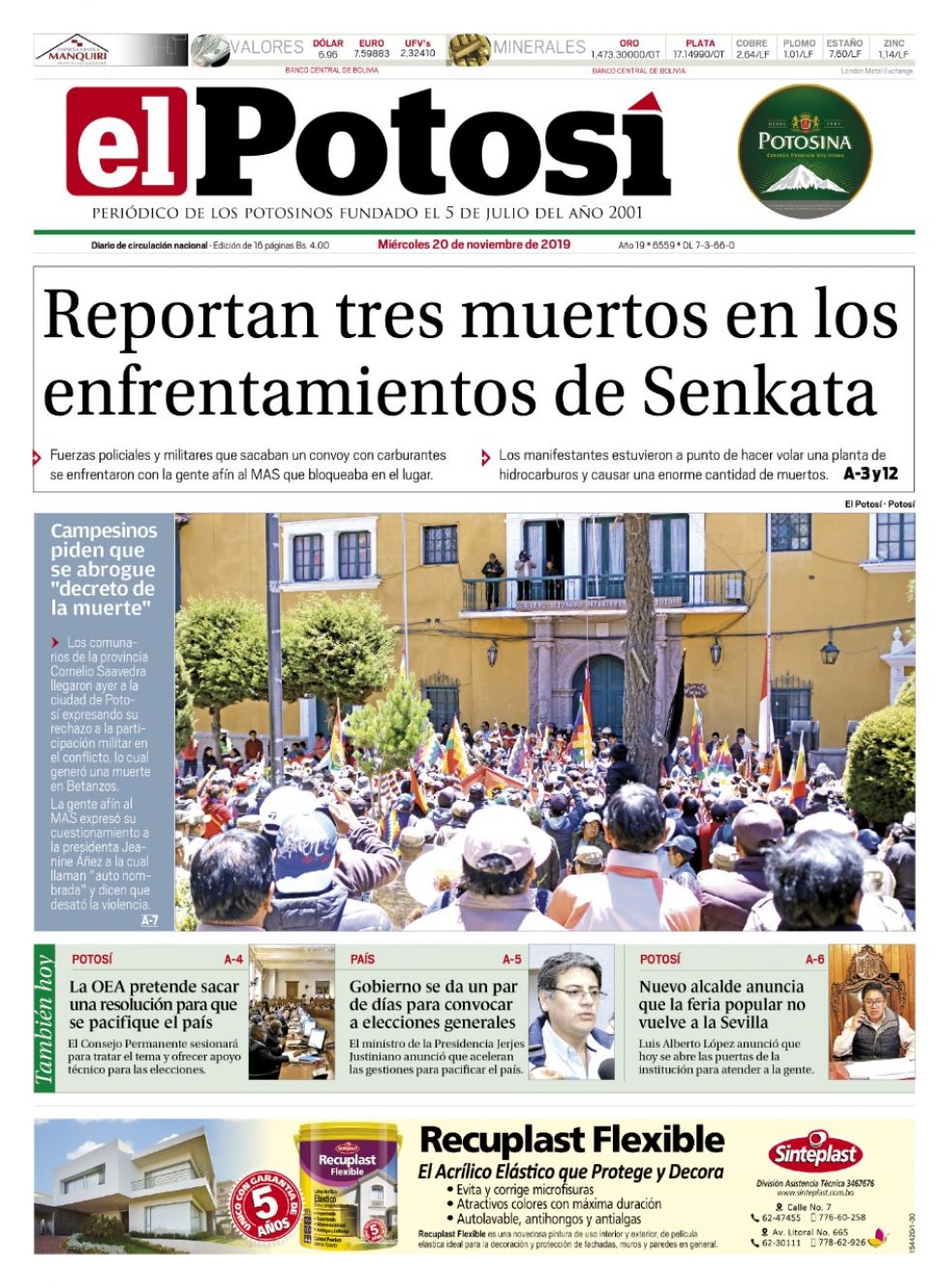 Revise los titulares de la prensa nacional