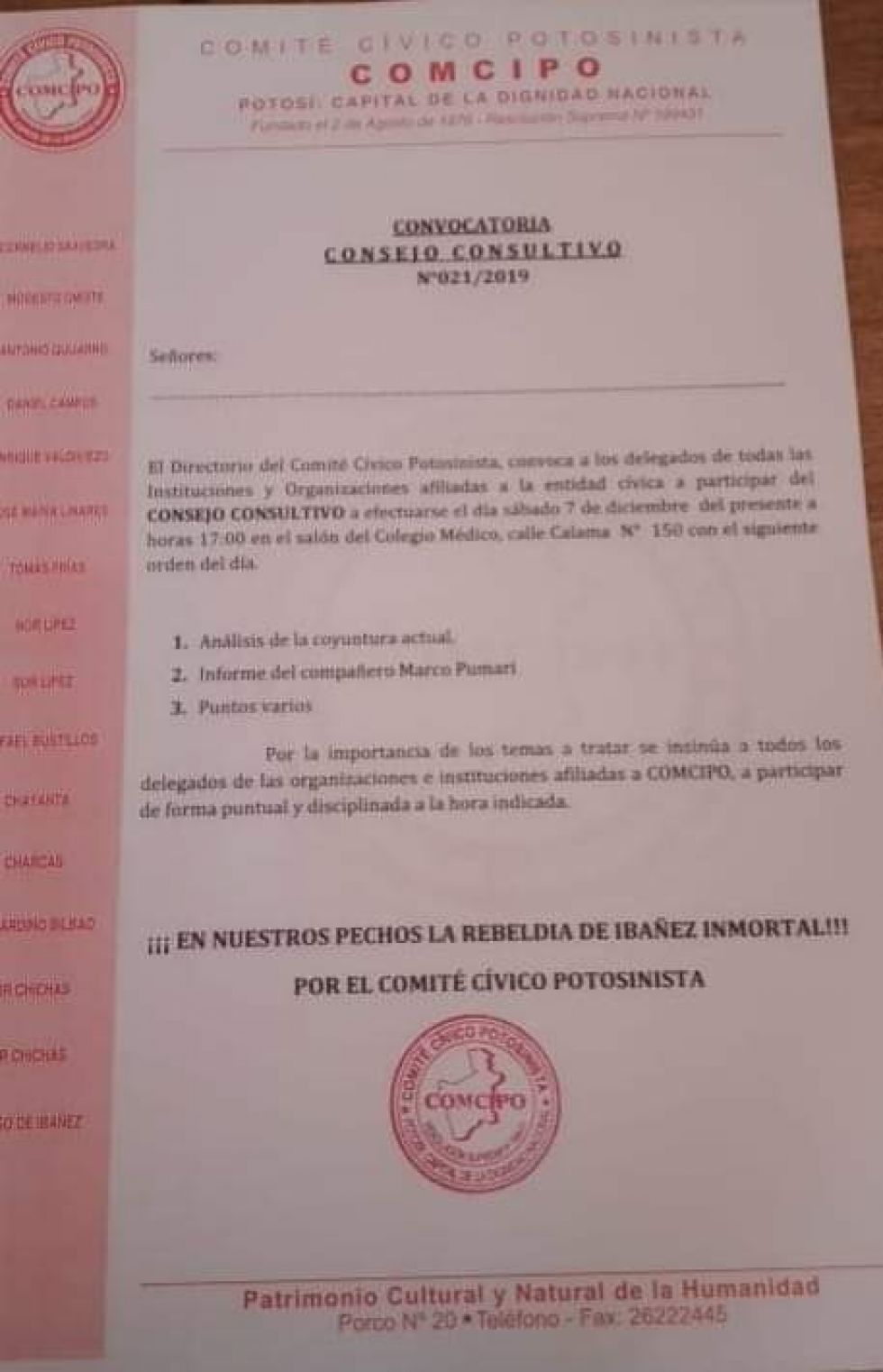 Confirman Consejo Consultivo para determinar si Pumari va de candidato
