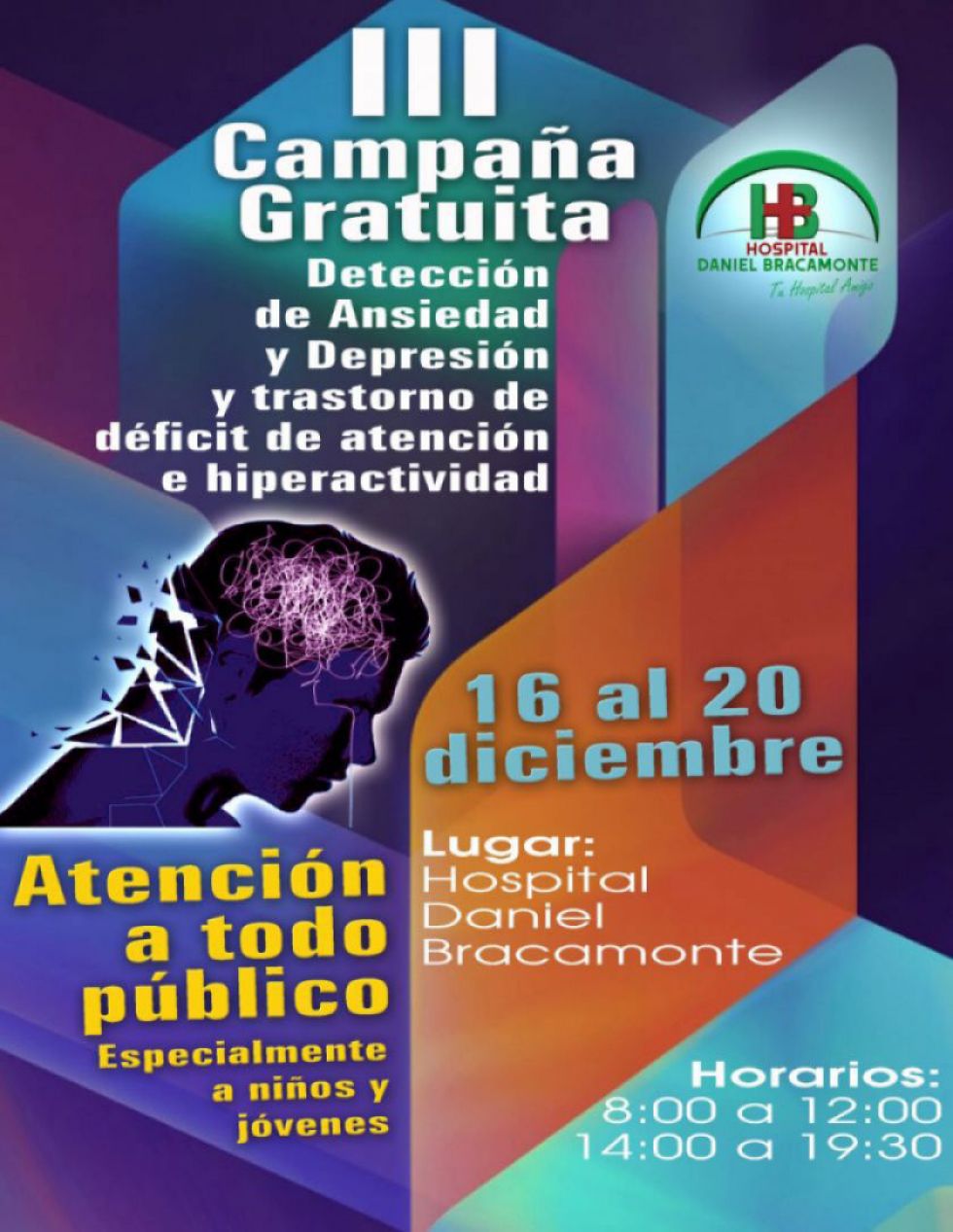 Detectarán ansiedad y depresión gratis