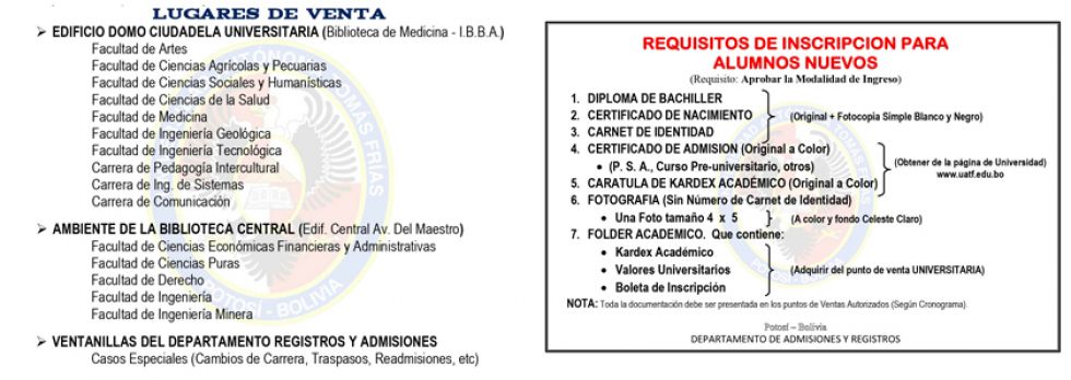 La UATF inicia hoy la venta de matrículas para la gestión 2020