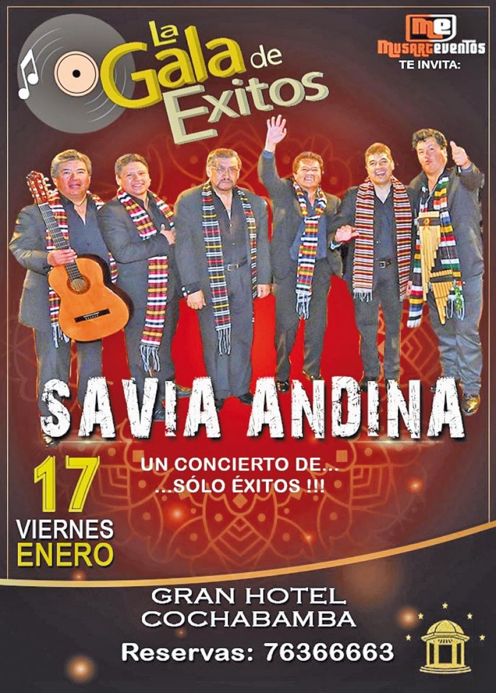 Savia Andina ofrecerá un concierto de grandes éxitos