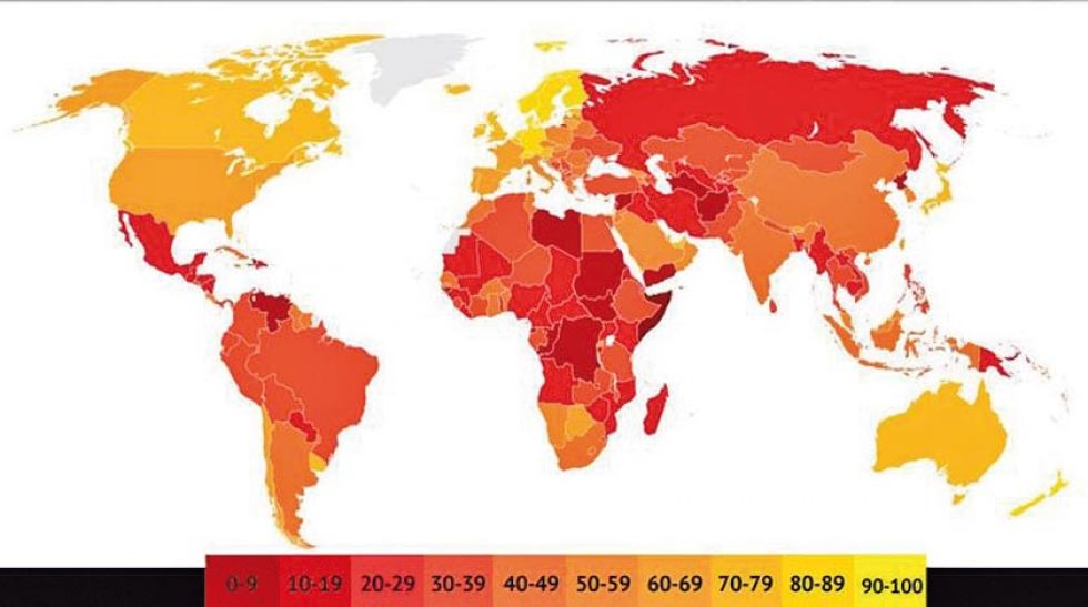 Índice de Percepción: Bolivia sigue entre los países más corruptos