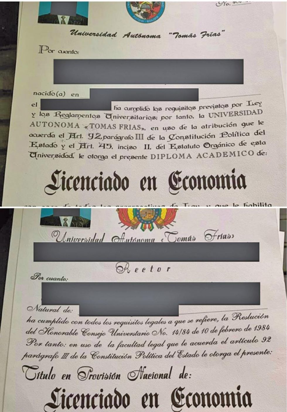 Dictan sentencia a que falsificó su título profesional de la UATF