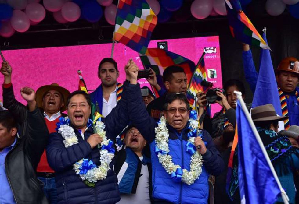 Arce llama a enfrentar al "Gobierno sangriento" y Choquehuanca ofrece paz