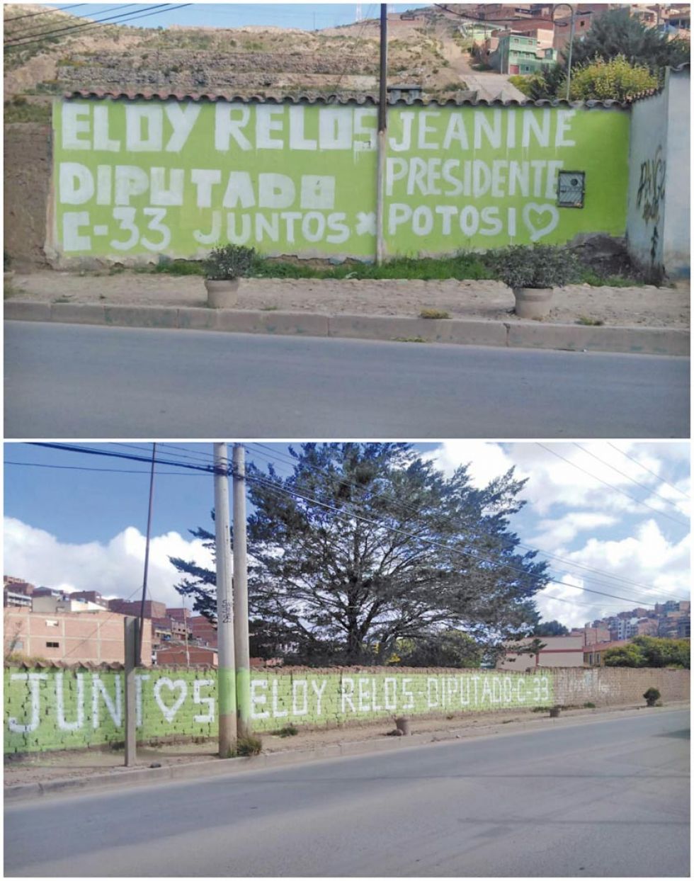 Denuncian pintarrajeado político de áreas de acceso