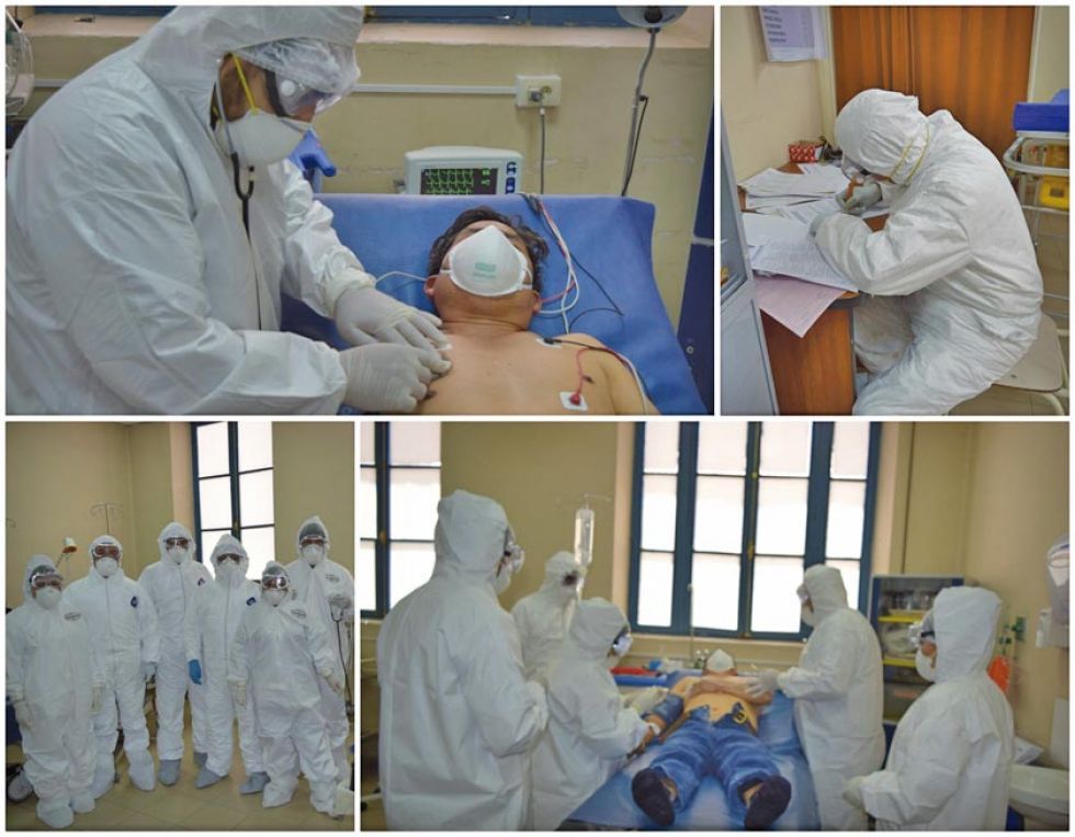 Evalúan el simulacro de  coronavirus en el hospital Bracamonte