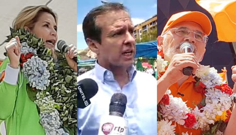 Añez, Mesa y Tuto Quiroga se ponen a ritmo de campaña electoral en La Paz