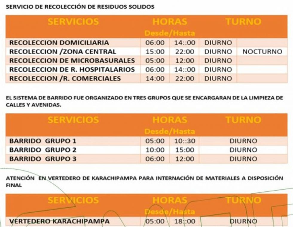 EMAP modifica horario de recojo de basura en la ciudad