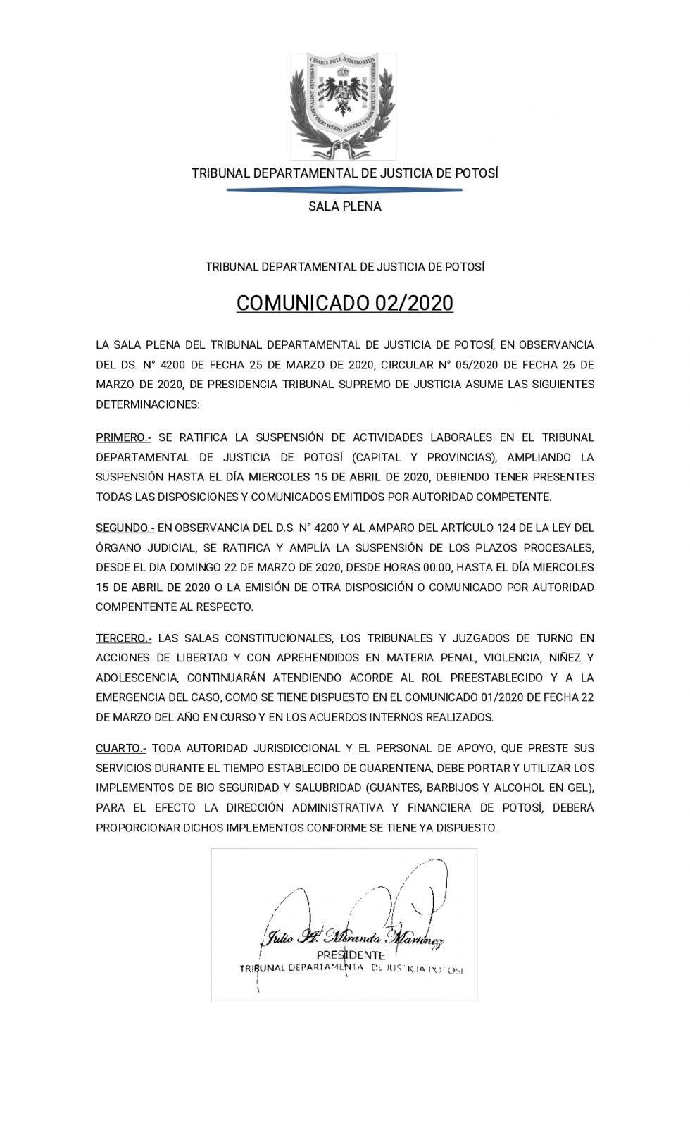 Mientras dure la cuarentena se suspenden plazos procesales