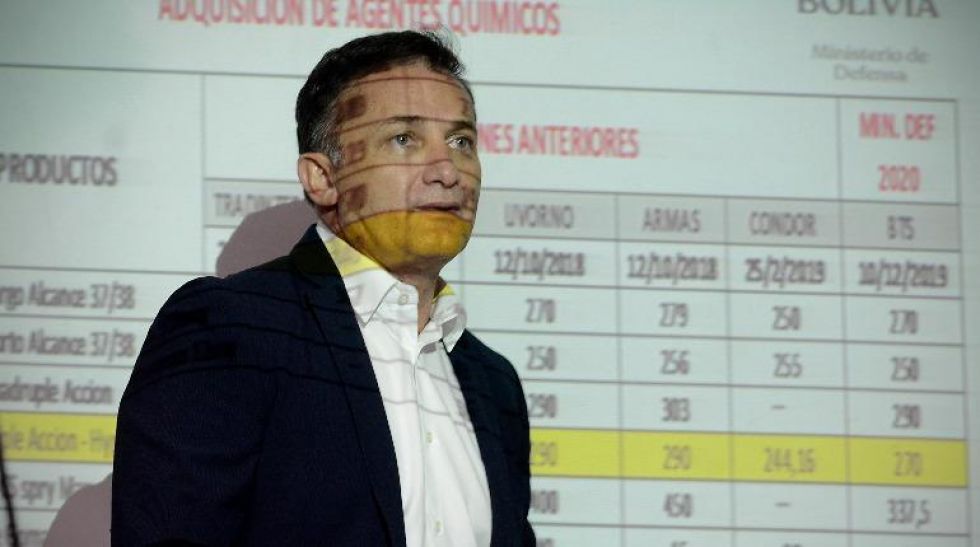 La empresa Cóndor también ofreció gases lacrimógenos en $us 12 a Ecuador y el Gobierno boliviano pagó $us 37
