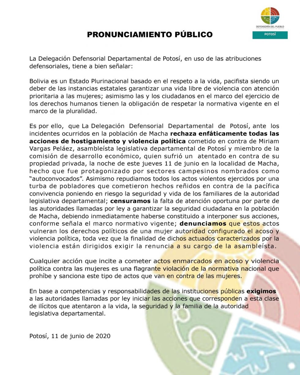 Rechazan quema de casa de asambleísta en Macha