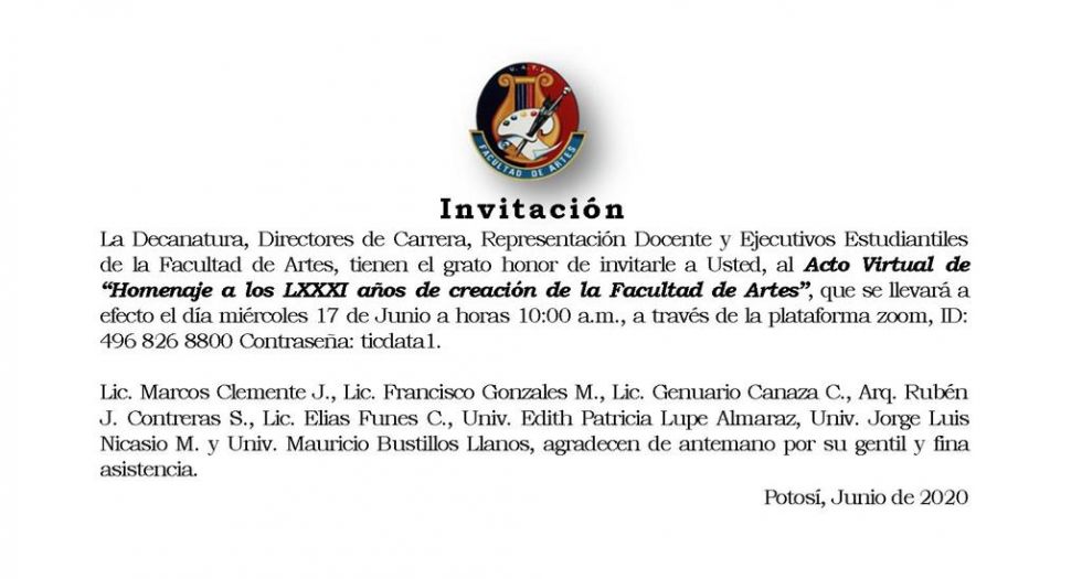 La Facultad de Artes de la UATF cumple 81 años