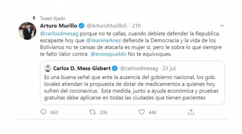 Ola de críticas a Murillo por un tuit, lo tildan de “pupilo de Quintana”