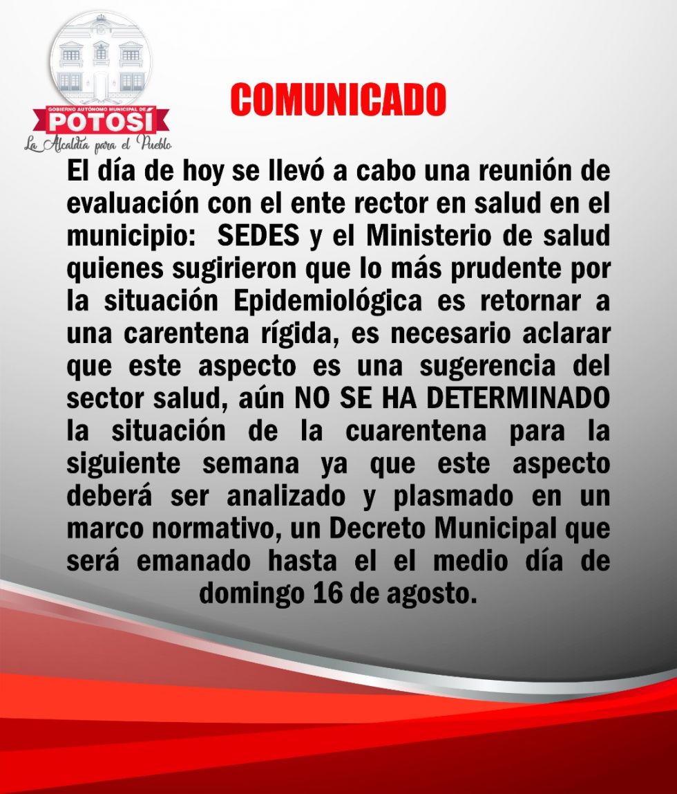 Alcaldía comunica que aún no se ha determinado la cuarentena rígida 