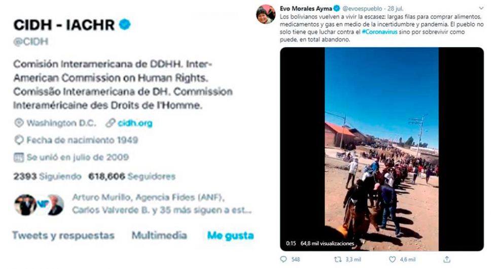 CIDH afirma que “por accidente involuntario” puso “me gusta” a tuit de Evo Morales