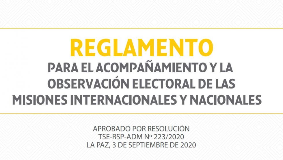 TSE aprueba el Reglamento para Misiones de acompañamiento y observación del proceso electoral